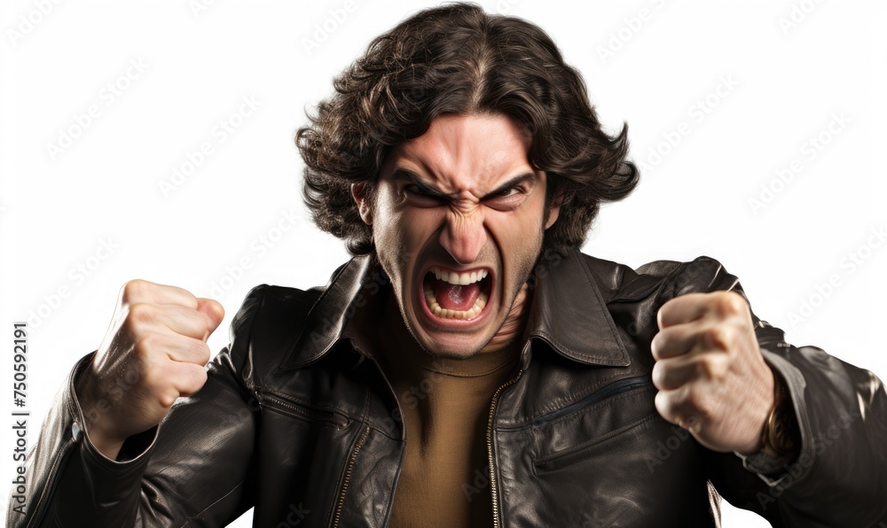 Angry young man. Anger expression concept Angry young man. Anger expression concept