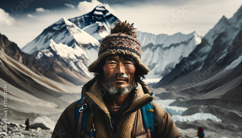 Person at Mt. Everest; Nepal