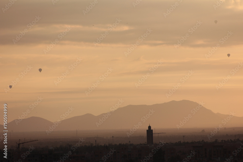 sunrise over the city of marrakech