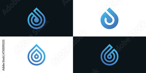 Collection of water drop logo designs. Premium Vector