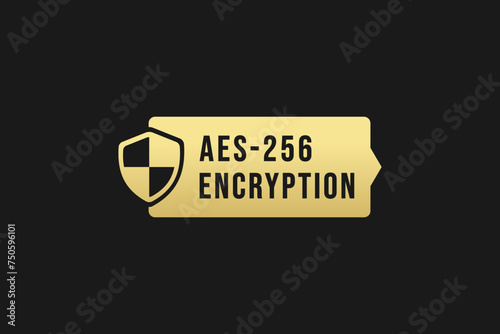 AES256 AES192 AES128 label or logo vector isolated. Best AES256 sign for apps, websites, and print design about AES256 AES192 or AES128