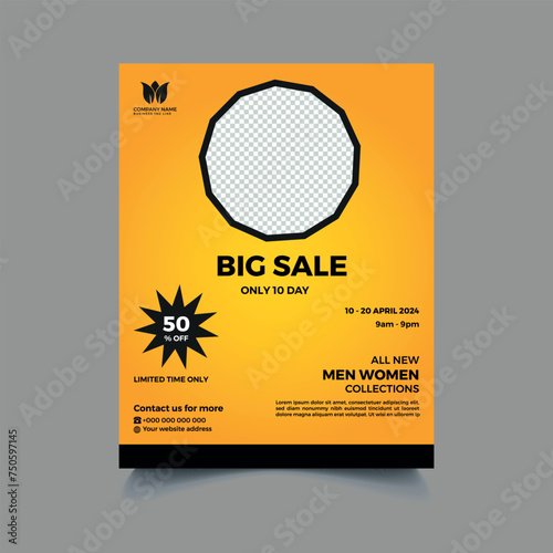 Sale poster template gradient vector