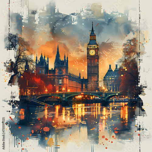 Big Ben London illustration art