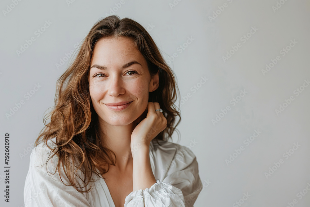 a young woman looking into the Camera with a smile isolated on clear white background a young woman looking into the Camera with a smile isolated on clear white background