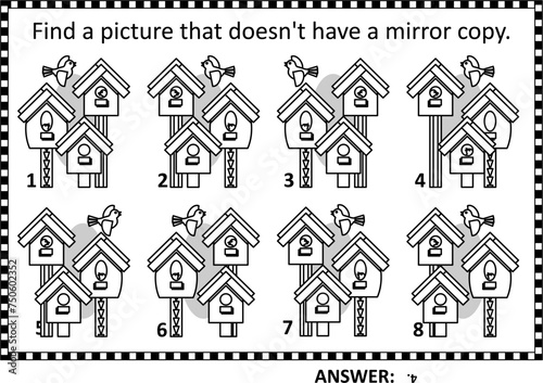 Abstract brain game, or visual puzzle. Answer included.
