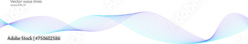 Vector wave dynamic music lines. Blue-violet abstract lines. Sound waves on transparent background for your design. Vector EPS 10