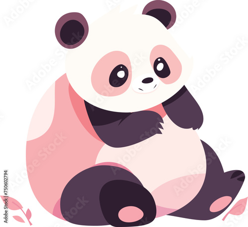 Adorable Panda Vector Illustration in Pastel Tones
