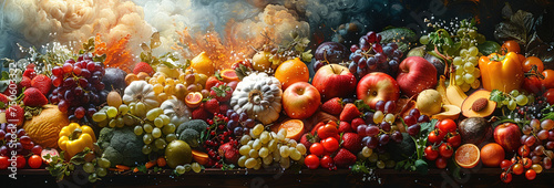 A lot of colorful fruits. Created with Ai © Creative Stock 