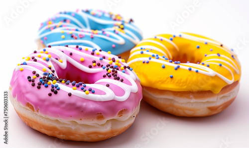 Tempting Treat: Savor the Flavor of Fruity Donuts with Colorful Glaze