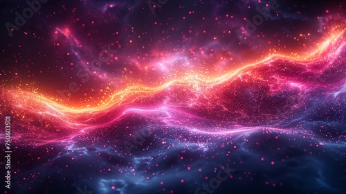 neon line glowing technology, galaxy color technology background technology backdrop, fantasy theme