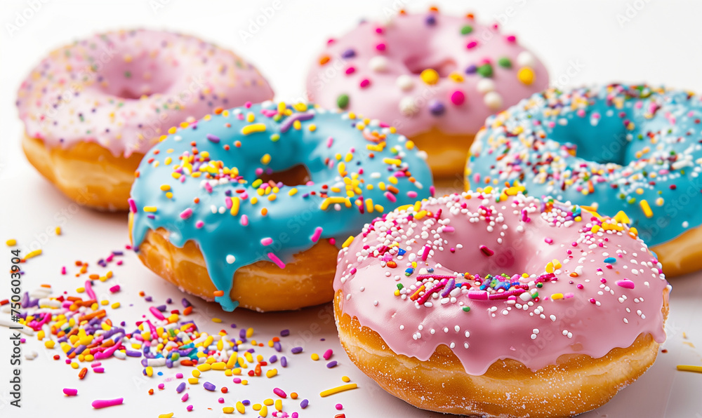 Tempting Delight: Dive into Fragrant Donuts with Multi-colored Glaze