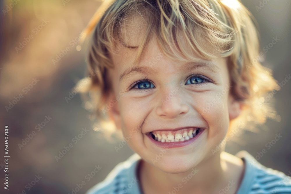 A little boy with a big smile on his face A little boy with a big smile on his face
