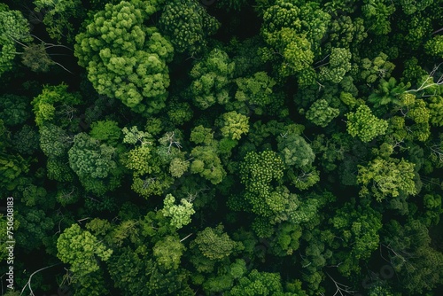 A view from above of a green forest