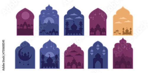 Islamic Arch Window Doors And Mosque Silhouette