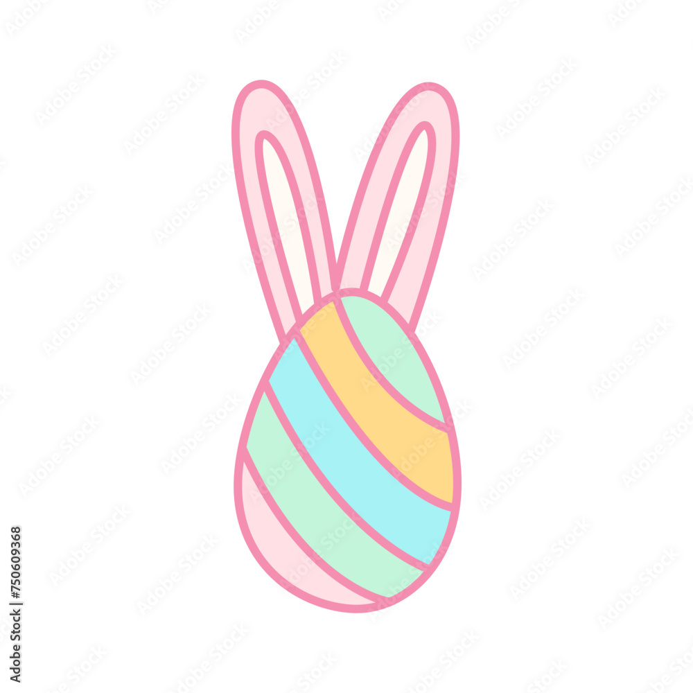 Fototapeta premium Easter egg with pink bunny ears