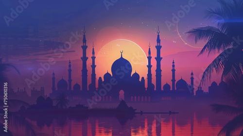 Ramadhan kareem or eid mubarak islamic greeting cards