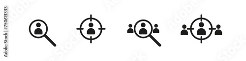 Headhunt icon. Search for personnel. Employee staff. Assessment vector sign. People looking for job.