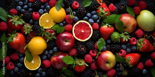 fruits and vegetables,Fruits and vegetables that are in a variety of colors  © Jouni