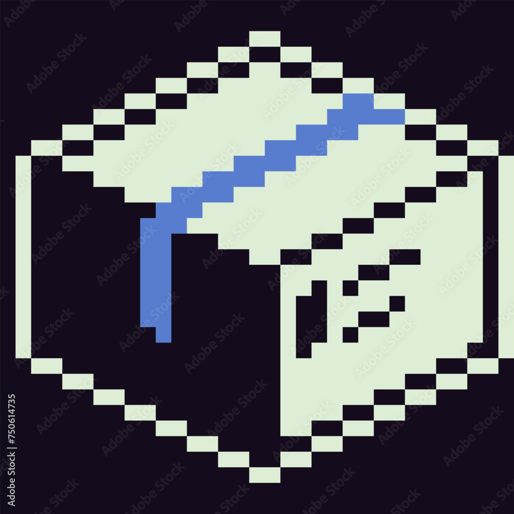 Carton paper box abstract pixel art cyberpunk icon. Video game sprite ...