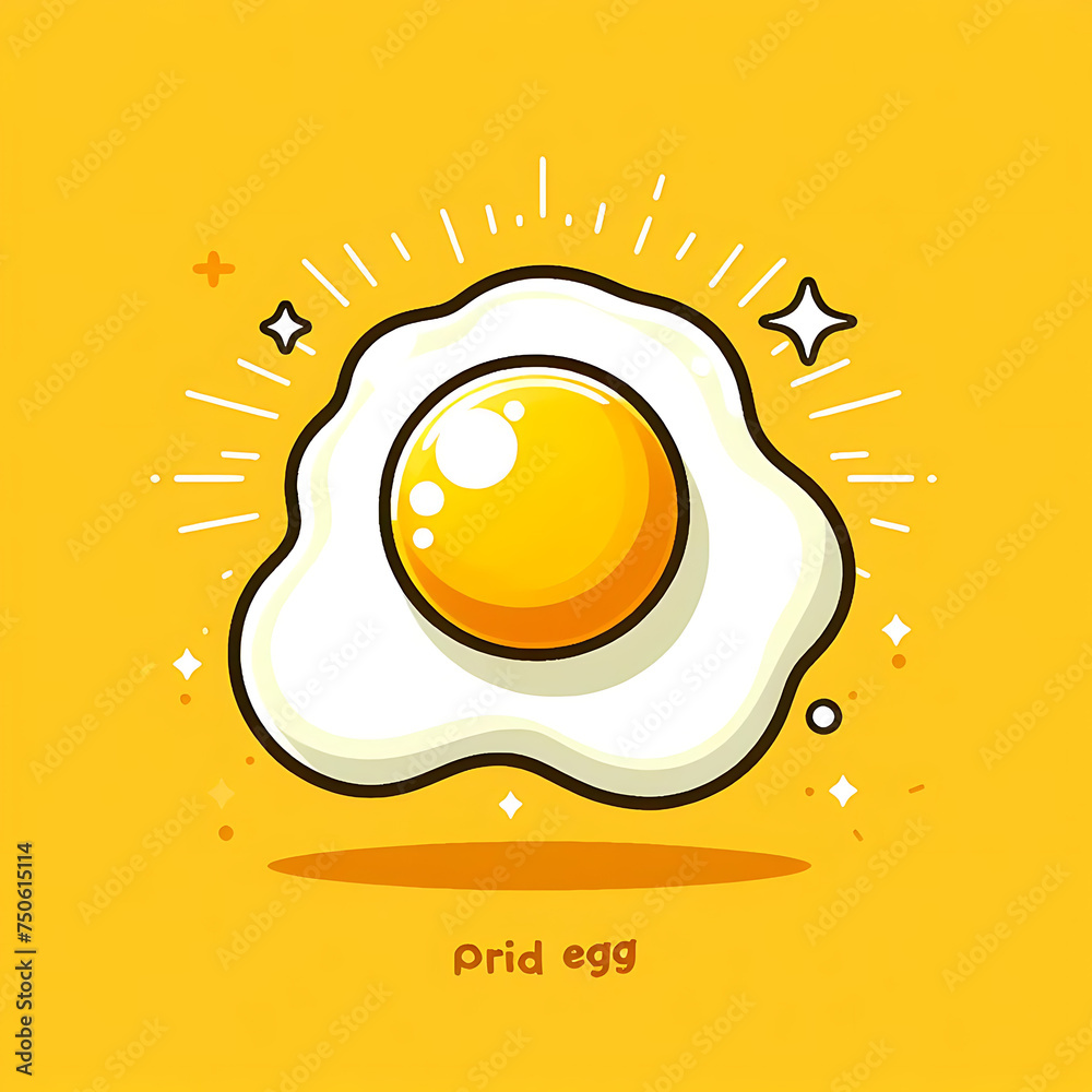 top view of fried egg isolated on a white background