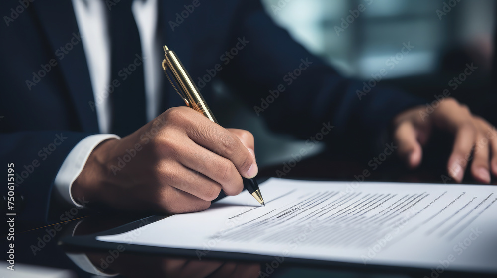 signing an agreement, a man in a business suit writes with a pen on paper, hands, office, table, contract, documents, signature, work, finance, taxes, accounting signing an agreement, a man in a business suit writes with a pen on paper, hands, office, table, contract, documents, signature, work, finance, taxes, accounting