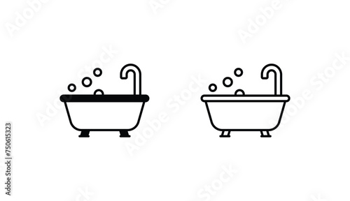 Bathtub icon design with white background stock illustration