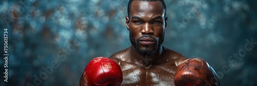 Funny Boxer Against Dark Background, Background Banner