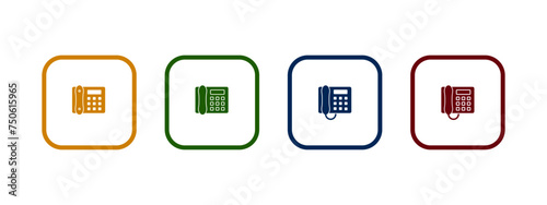 phone office icon vector illustration. office telephone icon in different color design.