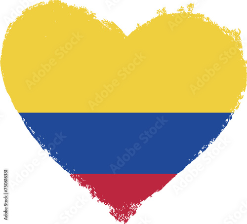 Colombia flag in heart shape.