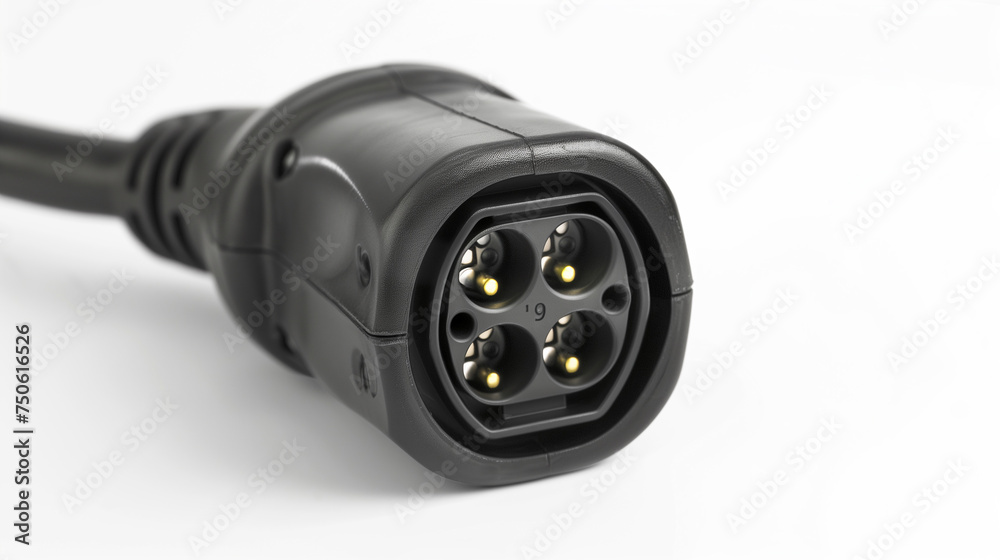 Charger for an electric car on a white background. Adapter, adapter, connector for electric car. Charger for an electric car on a white background. Adapter, adapter, connector for electric car.
