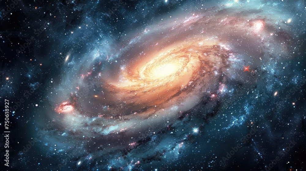 Panoramic view of the galaxy and star. Abstract space background Panoramic view of the galaxy and star. Abstract space background