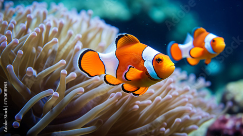Anemone fish clown fish underwater photo