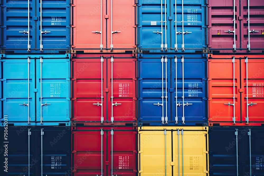 Background cargo in containers freight ships for import export business - obrazy, fototapety, plakaty 