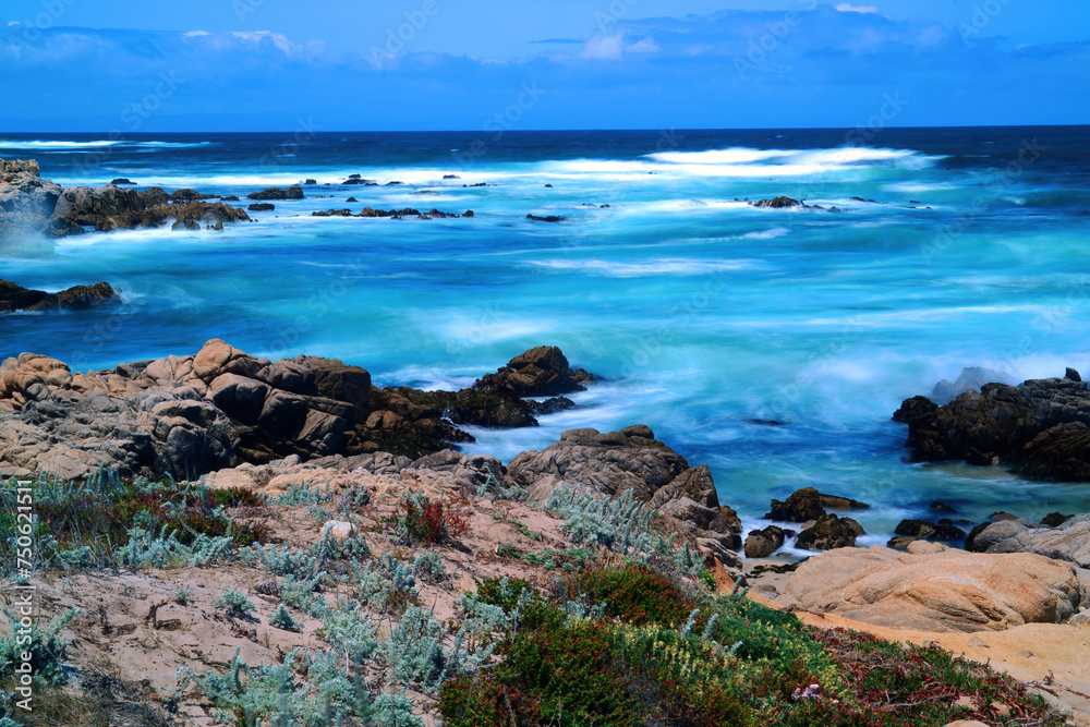 Time Lapse Surf Breaking Asilomar State Marine Reserve California Time Lapse Surf Breaking Asilomar State Marine Reserve California