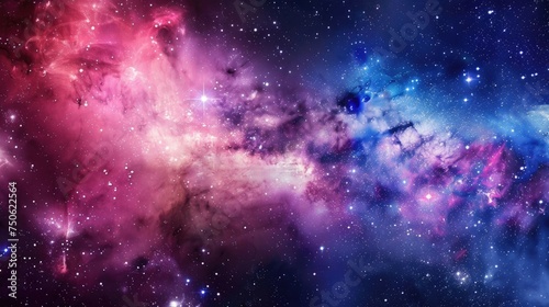 Panoramic view of the galaxy and star. Abstract space background