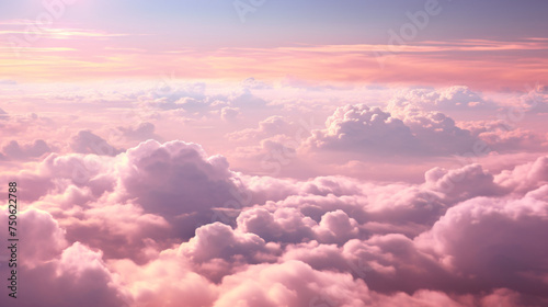 Background pink clouds view from the plane. © Rimsha