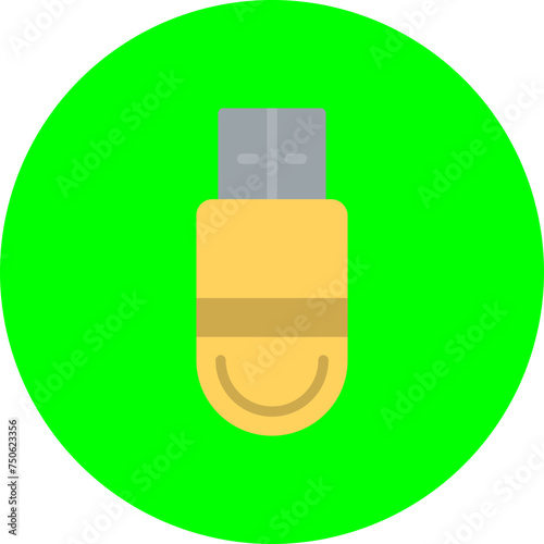 Usb Flat Circle Icon photo