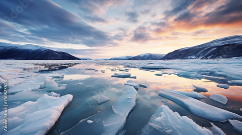Baikal ice landscape winter season transparent ice