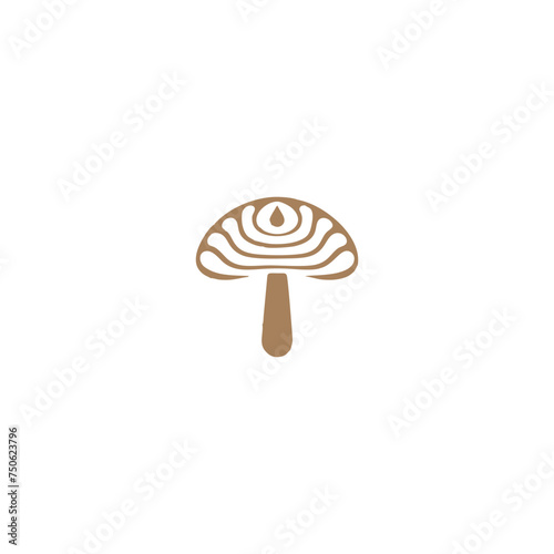 mushroom logo. mushroom silhouette vector illustration mushroom food consumption symbol design.