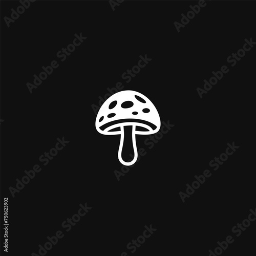 mushroom logo. mushroom silhouette vector illustration mushroom food consumption symbol design.