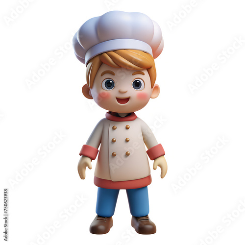 Cute boy with cook costume, standing