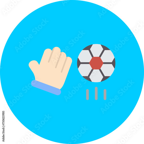 Goalie Flat Circle Icon