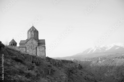 Church in Armenia. Church with beautiful architecture, Hovhanavank monastery. photo
