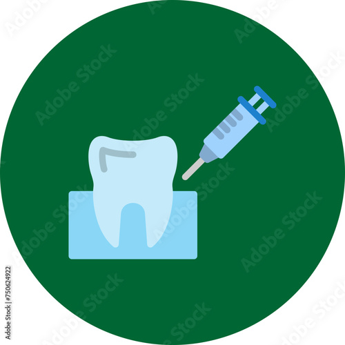 Anesthesia Flat Circle Icon