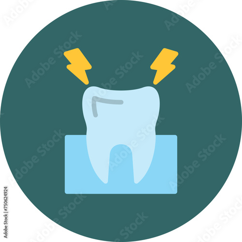 Toothache Flat Circle Icon
