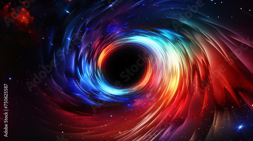 Black hole illustration of a multicolored singular