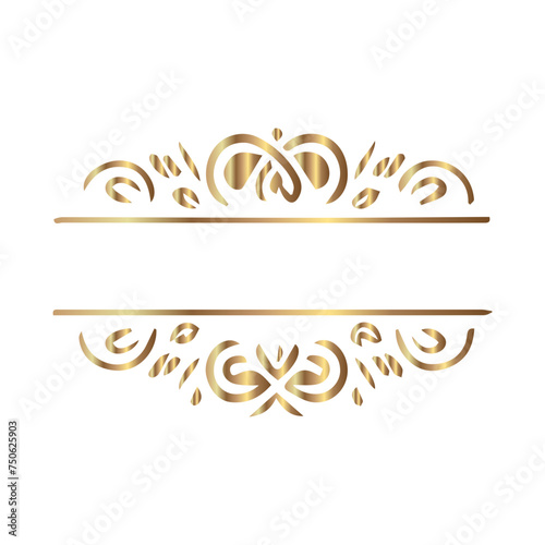 Decorative vintage frames and borders set, Gold photo frame with corner Thailand line floral for picture, Vector design decoration pattern style. calligraphic design. gold ornament decorate