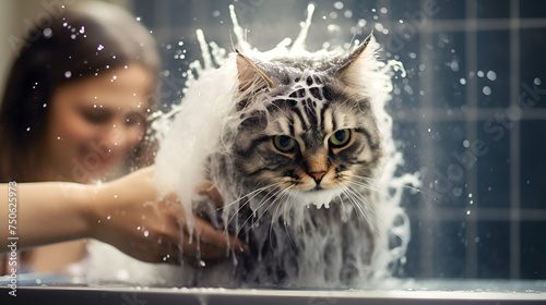 cat in the bathtub 