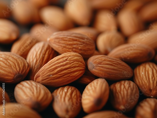 background of almond nuts close up