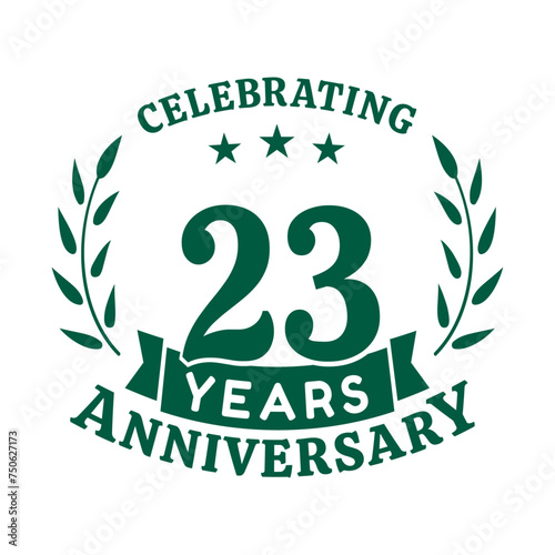 23rd anniversary celebration design template. 23 years vector and illustration photo